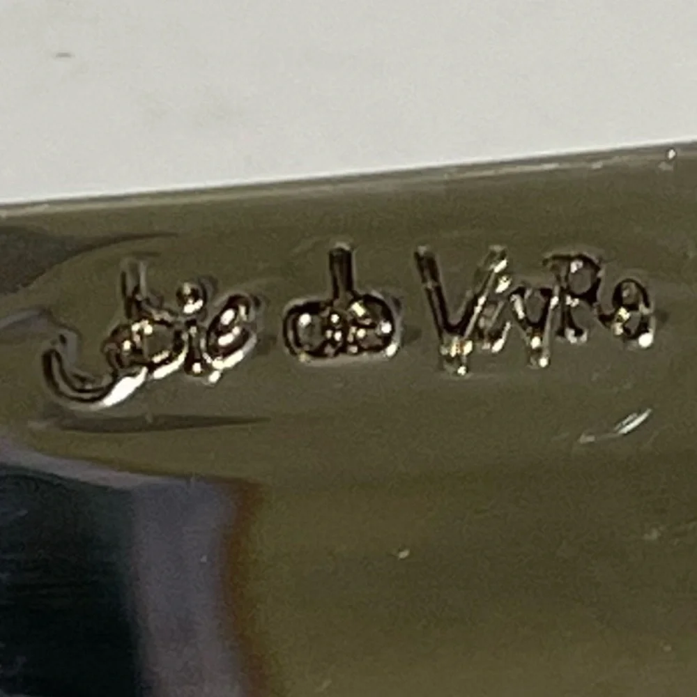 Joie de Vivre Eggplant Pattern Cheese Butter Spreader Silver Gold Toned Set of 4